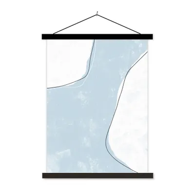 Produktbild von MuchoWow® Textilposter Blau - Minimalismus - Abstrakt 40x53 cm mit schwarzem Rahmen - Abbildung