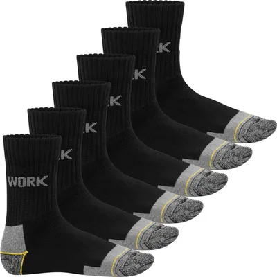 Produktbild von MT Herren Arbeits- und Freizeitsocken (6 Paar), Robuste Work Socken - WORK-Logo 43-46