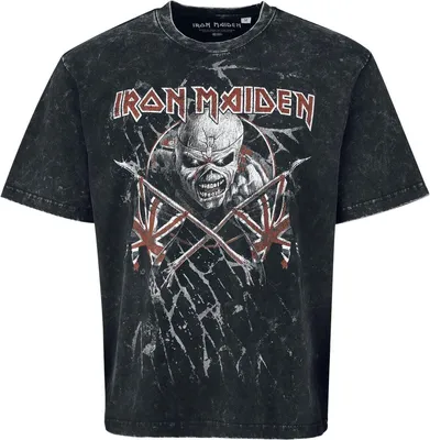 Produktbild von Iron Maiden T-Shirt Herren Crossed Flags anthrazit M