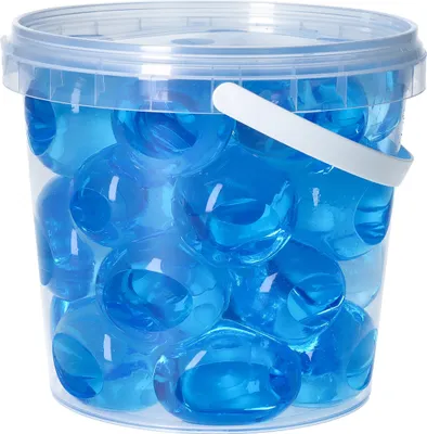 Produktbild von trendfinding 1 Liter Eimer Aqualinos Hydroperlen, Größe 3,5 bis 5 cm, Blau