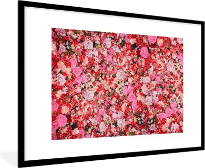 Produktbild von MuchoWow® Gerahmtes Poster Blumen - Farben - Rosen 90x60 cm - Poster mit Schwarzem Bilderrahmen Wandposter Rahmen Foto Bilder - Wanddekoration - Fotos