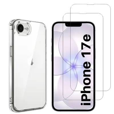 Produktbild von Hülle für iPhone 17e mit 2 Displayschutzfolien aus Hartglas Phonillico®
