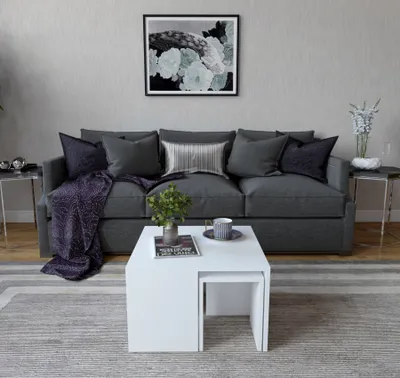 Zdjęcie produktu dla Skye Decor, Ortanca- Ortanca JUG, biały, stolik kawowy, 36,8x60x60 cm, 100% płyta wiórowa pokryta melaminą