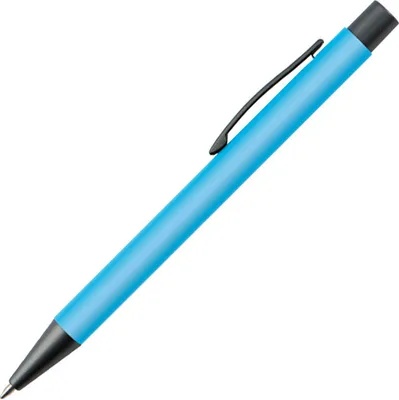 Produktbild von 10 Kugelschreiber / mit Clip aus Metall / Farbe: hellblau