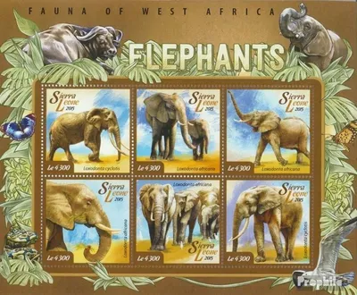 Produktbild von Briefmarken Sierra Leone 2015 Mi 6034-6039 Kleinbogen (kompl. Ausg.) postfrisch Elefanten