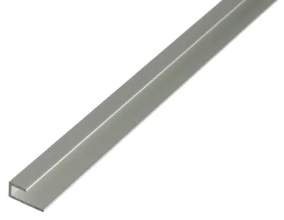 Produktbild von ALBERTS Abschlussprofil Aluminium silberfarbig eloxiert 1000x20x9 mm Materialstärke 1,5 mm Breite oben 10 mm lichte Höhe 6 mm