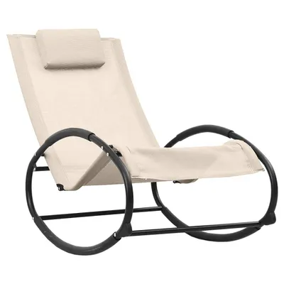 Zdjęcie produktu dla VidaXL 317585, Taras, Obite siedzisko, Stal, Tkanina, Kremowy, 620 mm, 1055 mm