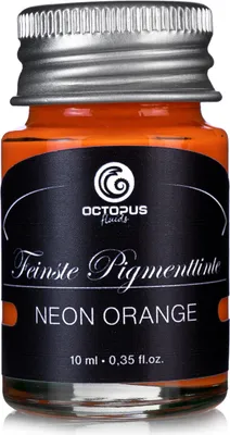 Produktbild von Textmarkertinte für Füller zum Schreiben, Markieren und Zeichnen, Neon Orange, 10 ml