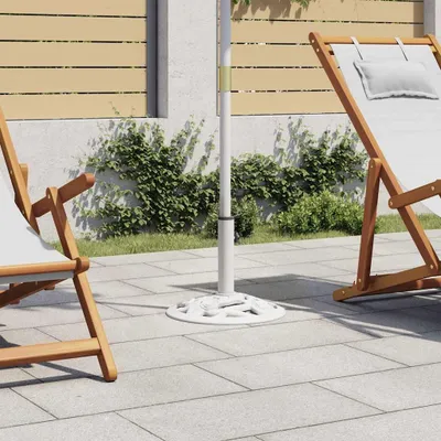 Produktbild von vidaXL Sonnenschirmständer Weiß 9 kg 40 cm Gusseisen