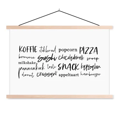 Produktbild von MuchoWow® Textilposter Küche - Lebensmittel 60x40 cm mit holzfarbenen Rahmen - Bilder