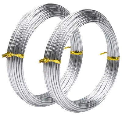 Basteldraht Aluminium silber 2 mm x 10 m, 2 Rollen, biegsam für DIY und Schmuck
