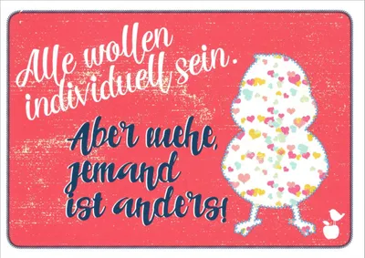Produktbild von Postkarte MainSpatzen "Alle wollen individuell sein."