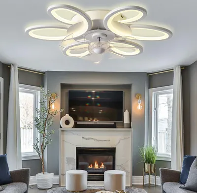Produktbild von 65CM Deckenventilator Mit Beleuchtung Und App Fernbedienung, 36w Smart Lampe Mit Ventilator, 6 Stufen Wind, Lichtfarbe Dimmbar, Schlafzimmer Esszimmer