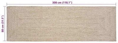 Zdjęcie produktu dla vidaXL Dywaniki Naturalny i biały 80 x 300 cm Juta