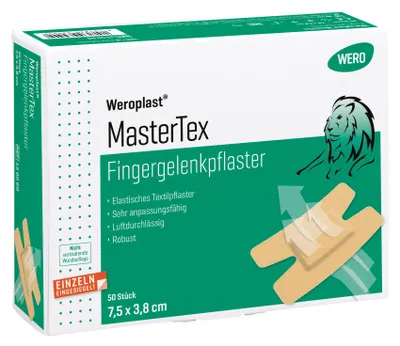 Produktbild von Weroplast MasterTex Fingergelenkpflaster 7,5 x 3,8 cm, 50 Stk/Pkg