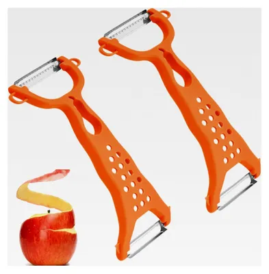 Produktbild von 2 Stück Gemüseschäler, Julienne Schäler, Doppelendiger Schäler für Obst und Gemüse