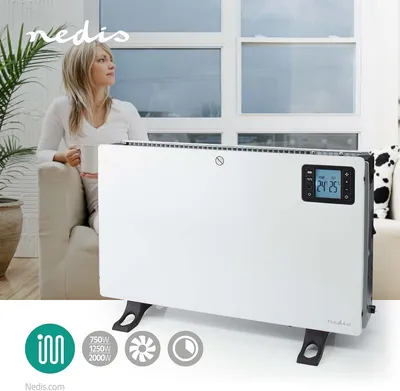 Produktbild von Konvektor Heizung mit LCD Display, Turbo Lüfter, Fernbedienung,Timer, Programmierbares digitales Thermostat, 3 Heizoptionen - 750/1250/2000 Watt