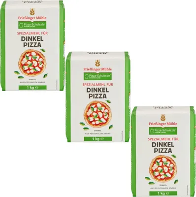 Produktbild von Frießinger Mühle Spezialmehl für Dinkel-Pizza 1 kg (3er Pack)