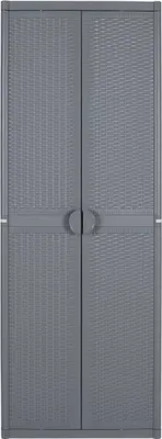 Zdjęcie produktu dla vidaXL Szafka ogrodowa szara 65x45x172 cm PP rattan