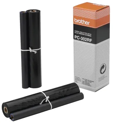 Obrázok produktu pre Brother PC-302RF, Faxová páska, 235 strany, Čierna, Brother FAX-910, FAX-917, FAX-920, FAX-930, FAX-940, Tepelný prenos, 2 kusov