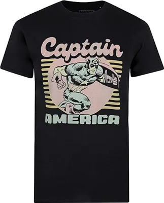 Obrázok produktu pre Kapitán Amerika - Tričko "70. roky" pre mužov TV854 (L) (Čierna)