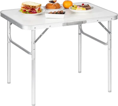 Produktbild von Picknicktafel Wandeltafel inklapbaar in Aluminium und MDF - Campingtafel höhenverstellbar