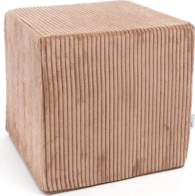 Produktbild von Ecopuf, Sitzhocker, Fußhocker aus Cordstoff, Quadratischer Hocker, 40x40cm