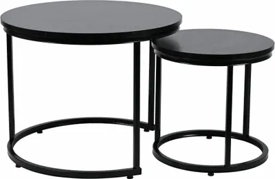 Zdjęcie produktu dla Zestaw Stoliki Kawowe Loft 60/40 cm Czarny