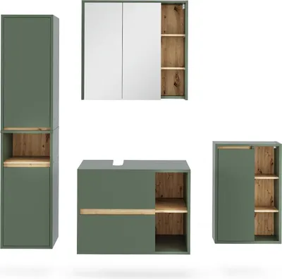 Produktbild von Badmöbel-Set Vicco Viola Grün/Artisan 4 Teile, Model 55236