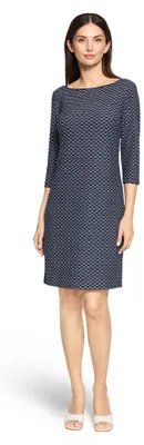 Produktbild von Betty Barclay Damen Etuikleid mit 3/4 Arm 44, Dunkelblau/Weiß