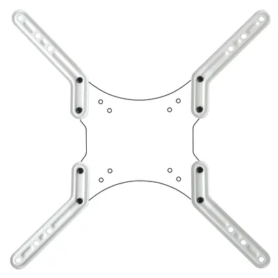 A VESA adapter bracket for a TV mount, shown from a top-down perspective against a white background.
