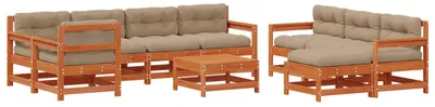 Produktbild von Garten-Lounge-Set 10 pcs Wachsbraun Massives Kiefernholz