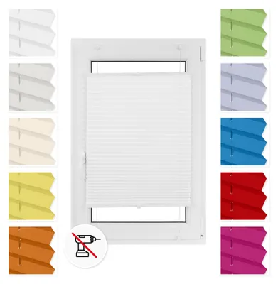 Obrázok produktu pre Estika Plisé roleta bez vŕtania - 60 x 230 cm - Biela - Jednoduchá montáž pomocou úchytov