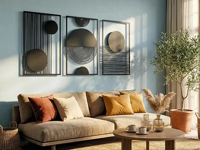 Imagen del producto de Decoración de pared bohemia de madera 3D – Cuadro para sala de estar, dormitorio u oficina
