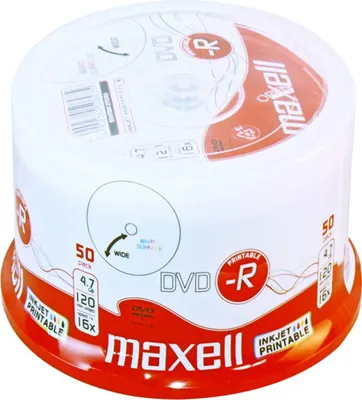 Produktbild von Maxell DVD-R 4.7, Inkjet white, Cake 50