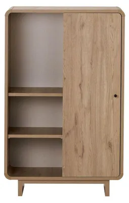 Image de CALICOSY - Buffet haut 1 portes, 3 niches avec bords arrondis L70 cm - CELENA