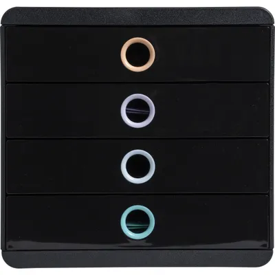 Immagine prodotto di Exacompta 314496D Cassettiera Aquarel 4 scomparti A4+ nero colori assortiti