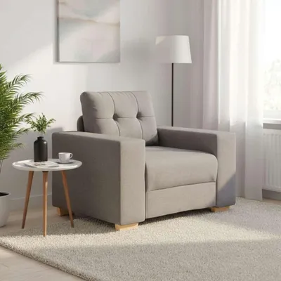 Imagen del producto de Sillón tapizado en color taupe, dimensiones 100 x 78 x 80 cm, material: tela, peso: 16,6 kg