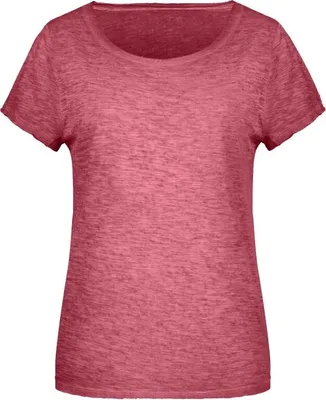 Produktbild von Ladies' Slub-T Damen T-Shirt im Vintage-Look chili, Gr. S