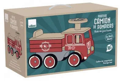 Image de Vilac Porteur camion de pompier Bois
