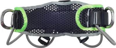 Klettergurt "Waist Komponenty" von Ocun; schwarz mit grünen Akzenten; ausgestattet mit D-Ringen.