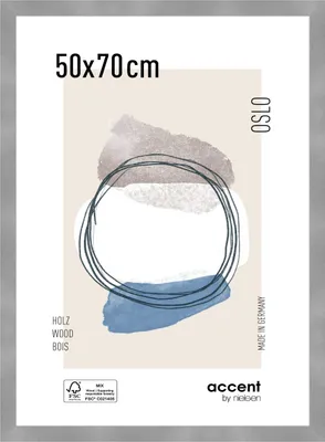 Obrázek produktu pro dřevěný rám na obrazy accent by nielsen Oslo, 50x70 cm, stříbrný
