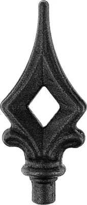 Produktbild von Zaunspitze 100x45mm (12mm) Alpha Metallspitze Zierspitze Zaunspitzen Zaundekoration Zierelement rustikale Torspitze Schmiedeeisen