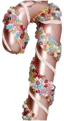 Image de Ornement de Noël en forme de bonbon à la canne, couleur rose, 13,5 cm