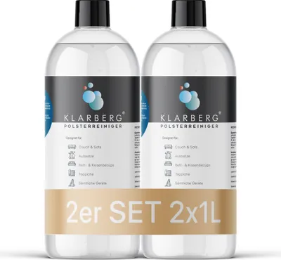 Produktbild von KLARBERG® 2x1L Waschsauger Polsterreiniger Konzentrat I Polsterreiniger für Sofa, Teppich, Autositze, Textilreiniger uvm.