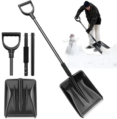 Imagen del producto de Pala para nieve, de plástico, con un ancho de 27 cm, de 4 piezas, ideal para coches y entradas de vehículos