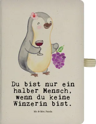 Produktbild von Mr. & Mrs. Panda Journal Winzerin Herz - Transparent - Geschenk, Adressbuch, A5 Notizbuch Kariert, Reisetagebuch, Tagebuch