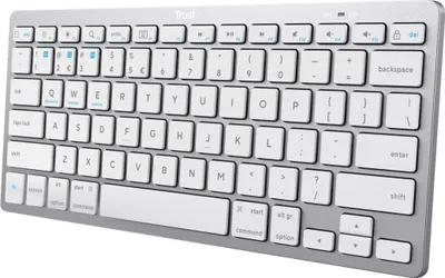 Produktbild von Trust 24652, Kabellos, Bluetooth, Scherenschalter, QWERTY, Silber