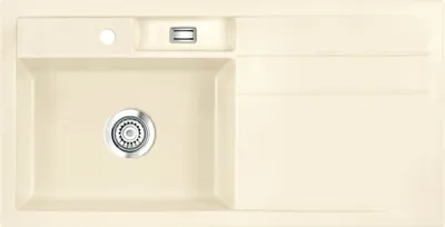 Produktbild von Spüle KeraDomo BELA 100 in JASMIN - Becken links mit Handbetätigung / Systemceram / Keramikspüle