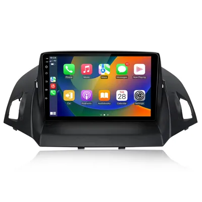 Image de Autoradio Android 14 avec CarPlay et GPS, compatible avec les Ford Kuga et Escape 2013-2019, SWC, Wi-Fi, DAB+ et RDS